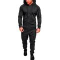 Men's Tracksuit Sweatsuit 2 Piece Street Summer Long Sleeve Cotton Thermal Warm Breathable Moisture Wicking Fitness Gym Workout Running Sportswear Activewear Solid Colored Dark Grey Black Light Grey