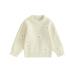 Wallarenear Baby Girls Sweater Daisy Floral Embroidery Knitted Pullover Sweatshirt Tops