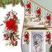 Eguiwyn towel Decoration Decoration Trim Stairway Stairs Prelit Christmas LED Cordless Lights Up Wreath Prelit Decoration & Hangs Wreath Red