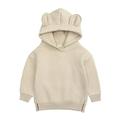 Zpanxa Baby Boys Girls Winter Coats Warm Coat with Bear Ears Hood Children Long Sleeve Pullover Hoodies Outerwear Beige 3-4 Years