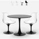 Seriq Table de salon cuisine ronde 70cm + 2 chaises Tulipan blanc noir Couleur: Blanc - Noir