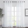 Living Room Sheer Curtains - Set Of 2 Sheer Curtains White 150250cm Modern - Crea