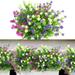 Artificial Flowers for Outdoor UV Resistant 8 Bundles Plastic Fake Outdoor Plants & Flowers for Decoration Indoors Faux Flowers Bulk Home Garden Wall Wedding Party Decoration White Fuchsia Purple