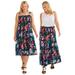 Plus Size Women's Convertible Dress to Skirt by Woman Within in Black Multi Floral (Size 2X)