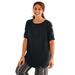 Plus Size Women's Cut-Out Sleeve Tunic by Woman Within in Black (Size 5X)