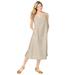 Plus Size Women's Linen Dress by Woman Within in Natural Khaki (Size 1X)