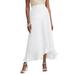 Plus Size Women's Linen Ruffle Maxi Skirt by Jessica London in White (Size 28 W)