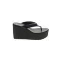 Jessica Simpson Wedges: Slip-on Platform Casual Black Solid Shoes - Women's Size 10 - Open Toe