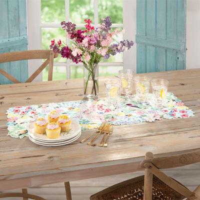 Butterfly Meadow Flutter Centerpiece Linen Multi Pastel 14 x 26, 14 x 26, Multi Pastel