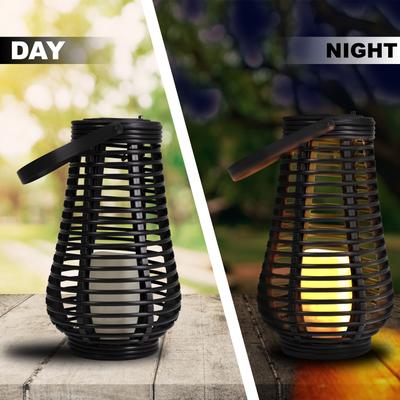 Solar Flickering Lantern by IDEAWORKS® in Black