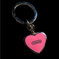 Coach Accessories | Coach Heart Locket Pink & Chrome Keychain Color Rare / Retired | Color: Pink/Silver | Size: Os