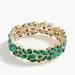 J. Crew Jewelry | J. Crew Crystal Leaves Stretch Bracelet In Green- New With Tags | Color: Gold/Green | Size: Os