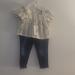 Jessica Simpson Matching Sets | Jessica Simpson 2 Peice Blouse And Jeans Set 12 Months | Color: Brown/Cream | Size: 12mb