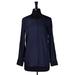 J. Crew Tops | J. Crew Women's Shirt Button Up Blue Black Long Sleeve Collarless Blouse Top 6 | Color: Black/Blue | Size: 6