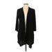 Nina Leonard Cardigan Sweater: Black Color Block Sweaters & Sweatshirts - Women's Size Large