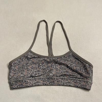 Lululemon Athletica Intimates & Sleepwear | 35. Lululemon Flow Y Bra Iv Petite Fleur Silver Spoon / Ambient Grey | Color: Gray/White | Size: 4
