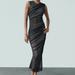 Zara Dresses | Nwt Zara Mixed Tulle Dress S, M 3152 | Color: Black | Size: S