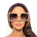 Jessica Simpson Accessories | Jessica Simpson J6191 Oversized Square Frame Sunglasses | Color: Brown/Cream | Size: Os