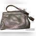 Coach Bags | Coach~Authentic Metallic Wristlet Swivel Strap Logo Hangtag Silver Hard | Color: Gray/Silver | Size: Os