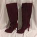 Nine West Shoes | Nine West Knee High Maroon Velvet Boots | Color: Purple/Red | Size: 7.5