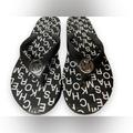 Michael Kors Shoes | Michael Kors Logo Flip Flops | Color: Black/White | Size: 8