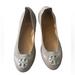 Tory Burch Shoes | Euc Tory Burch Caroline Leather Light Gray Ballet Flats Women’s 7 $228 Logo Tt | Color: Gray | Size: 7