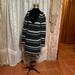 Free People Dresses | Free People Bodycon Stripe Sweater Dress L | Color: Black/Cream/Gray | Size: L