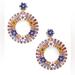 J. Crew Jewelry | J Crew | Floral Baguette Crystal Hoop Earrings | Lavender Mist | Color: Purple | Size: Os