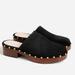 J. Crew Shoes | New! J. Crew Dakota Clogs In Suede Size 5 Black Studded Wood Sole | Color: Black/Brown | Size: 5