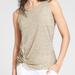 Athleta Tops | Athleta Side Ruched Heather Tan 100% Linen Sleeveless Top Small | Color: Cream/Tan | Size: S