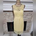 Jessica Simpson Jackets & Coats | Jessica Simpson Lemon Yellow Lace Overlay Sweetheart Neckline Dress Size 8 New!! | Color: Yellow | Size: 8