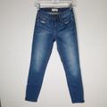 Madewell Jeans | Madewell Jeans 25 Blue Skinny Ankle Zip Mid Rise Stretch Medium Wash | Color: Blue | Size: 25