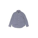 Ralph Lauren Long Sleeve Button Down Shirt: Blue Checkered/Gingham Tops - Kids Boy's Size 6