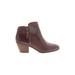 FRYE Ankle Boots: Burgundy Print Shoes - Women's Size 6 1/2 - Round Toe