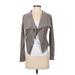 Romeo & Juliet Couture Faux Leather Jacket: Short Gray Print Jackets & Outerwear - Women's Size Small