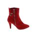 Bellini Ankle Boots: Red Solid Shoes - Women's Size 8 1/2 - Almond Toe