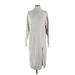 Wilfred Casual Dress - Sweater Dress High Neck 3/4 sleeves: Gray Print Dresses - New - Women's Size X-Small