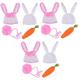 Veemoon 3 Sets Dresses for Baby Girls Bunny Rabbit Costume Infant Girls Clothes Trajes De Para Outdoor Ash Tray Outfits for Baby Girls Babygirls Clothes Bunny Outfits Twin Child Costumes