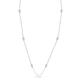 Mesnt White Gold Necklace, Women 18K White Gold Chain Necklace with Marquise Moissanite