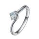 Solitaire Engagement Rings for Women, Solitaire Ring 18K White Gold Flower 1 0.3CT VVS White Round-Brilliant Lab Diamond Size U 1/2 Valentines Day
