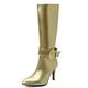 PanaLuxe Silver Knee Boots Women Pointed Toe Stiletto Boots Sparkly Boots High Heels Fancy Dress Boots Zipper Gold 2