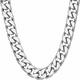 Miami Curb Square Cut Cuban Link Chain Necklaces 24k Gold Plated (5mm & 9.5mm) (22 inches, 9.5mm, White Gold)