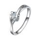 Solitaire Engagement Ring, Solitaire Ring 18K White Gold 1 0.08CT VVS White Round Lab Grown Diamond Size U 1/2 Valentines Day Premium for Women