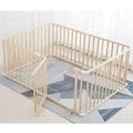 Sonakia Baby Playpen With Door, Wooden Playpen for Babies and Toddlers, Kids Crawling Fence, 110x150cm 120x180cm 180x200cm Large Baby Fence, 63cm Height,120x180cm