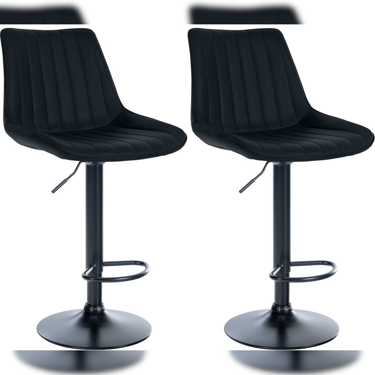 CLP 2er Set Barhocker Toni Kunstleder schwarz/Metall matt schwarz Image