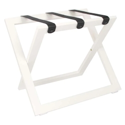 Kofferständer WOOD aus Holz Buche Weiß mit Riemen Nylon Schwarz Image