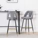 Velvet Upholstered Connor 28" Bar Stool,Counter Stools with Nailheads and Gold Tipped Black Metal Legs,Set of 2
