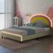 Upholstered Platform Bed with Rainbow Shaped