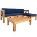 Outdoor 5-Piece Solid Wood Chat Set Conversation Sofa and Table Set