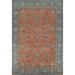 Floral Orange Tabriz Persian Vintage Area Rug Handmade Wool Carpet - 9'9" x 13'0"
